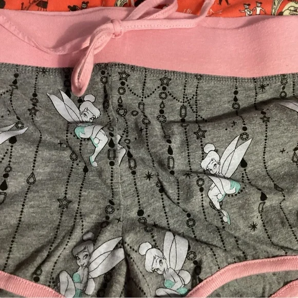 Disney Princess Tinkerbell & Mickey Mouse Set of 2 Pajama Lounge Shorts Size XL - Picture 2 of 5